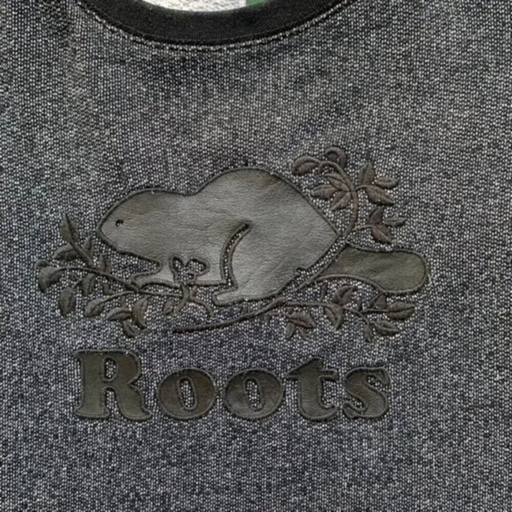 Y2K Roots Women’s Sweatshirt Leather Beaver logo Navy blue Pepper Size S 2000s - Picture 7 of 15